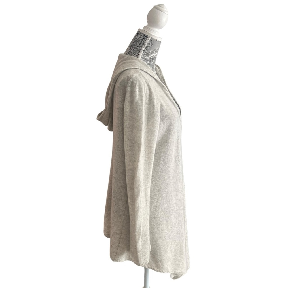 Minnie Rose 100% Cashmere Hooded Cardigan Gray Medium - Picture 3 of 6